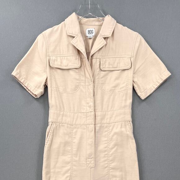 URBAN OUTFITTERS BDG Liz Short Sleeve Coverall Jumpsuit Womens Small Cream - Picture 8 of 16